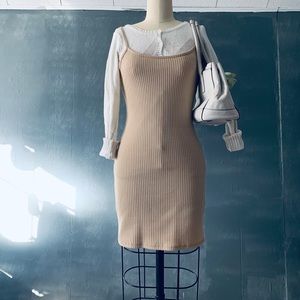 Beige bodycon dress